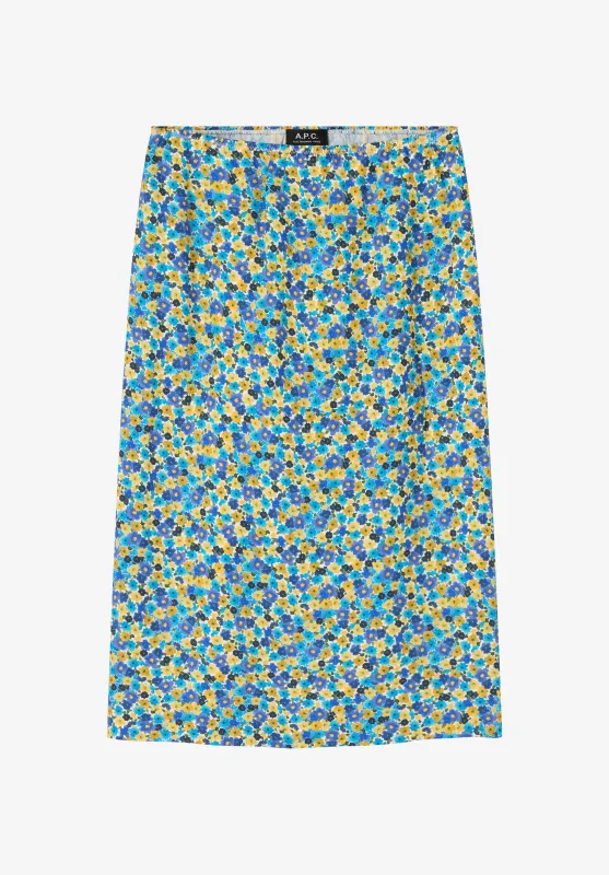 Mila Skirt - Long viscose skirt with floral motifs made by A.P.C.
