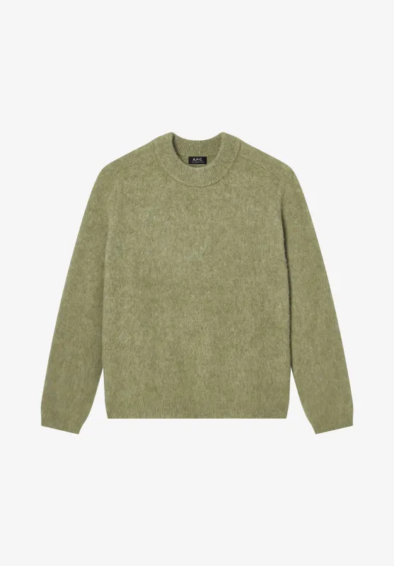 Dylan Sweater - Loose-fit light khaki sweater made by A.P.C.