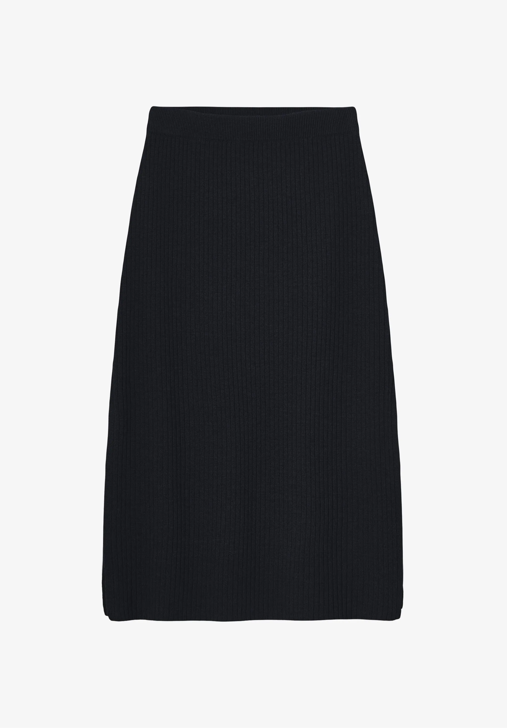 Long navy blue merino wool skirt sold by A.P.C.