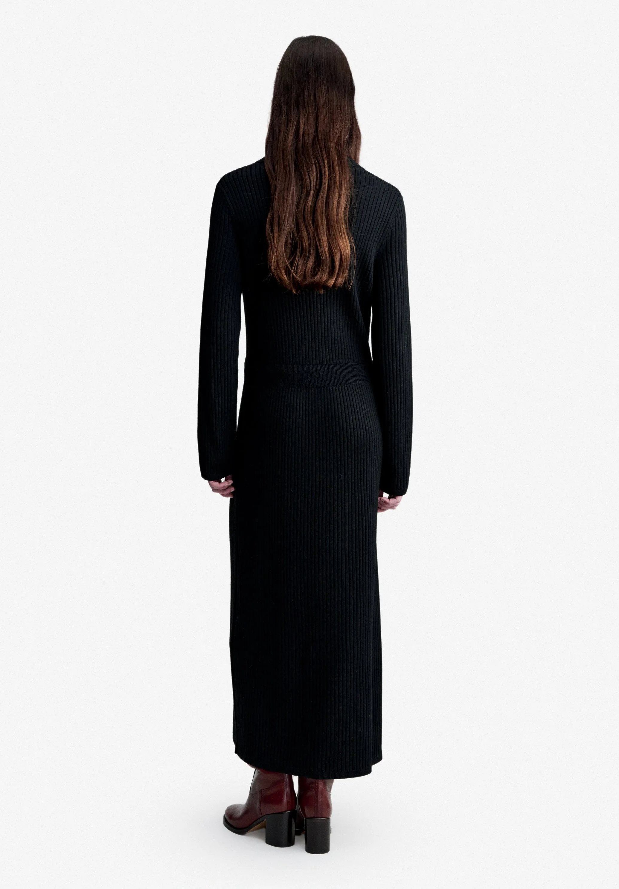 Aimee Dress - Long black wool dress sold by A.P.C. product image thumbnail 3