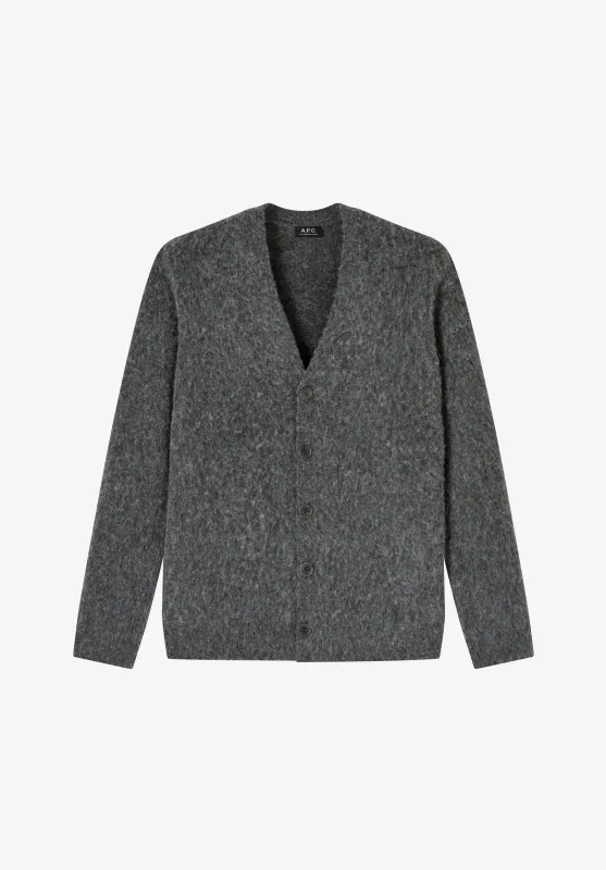 Pierre Cardigan - Charcoal gray alpaca wool cardigan made by A.P.C.