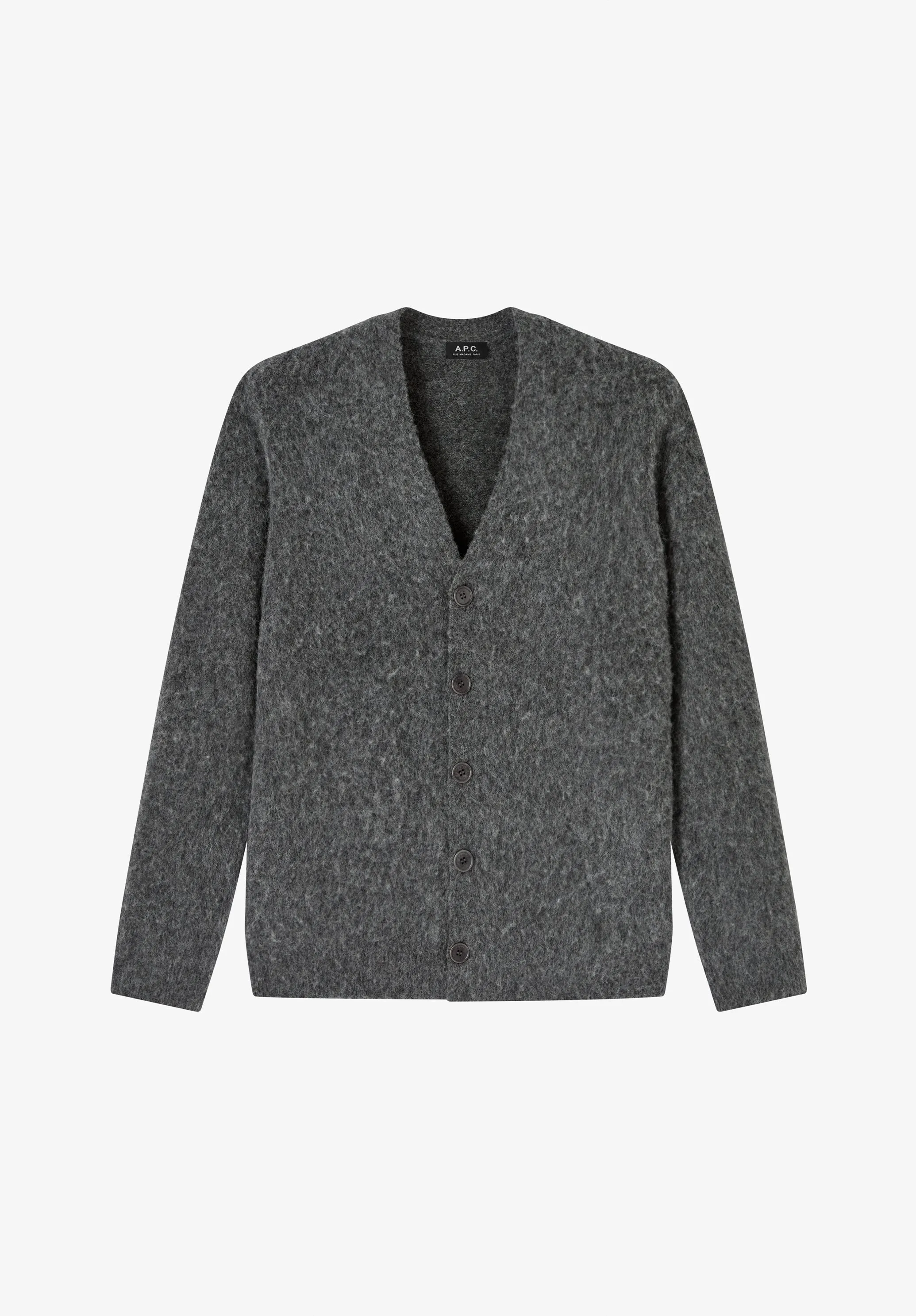 Pierre Cardigan - Charcoal gray alpaca wool cardigan sold by A.P.C.