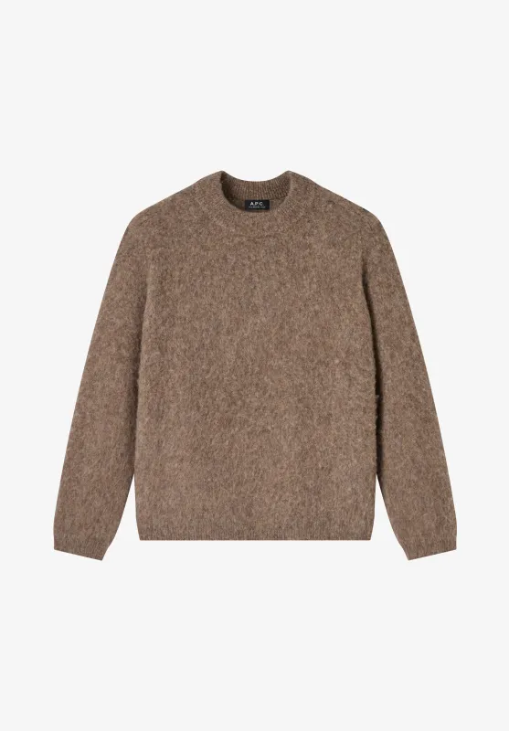 Dylan Sweater - Loose-fit taupe brown sweater made by A.P.C.