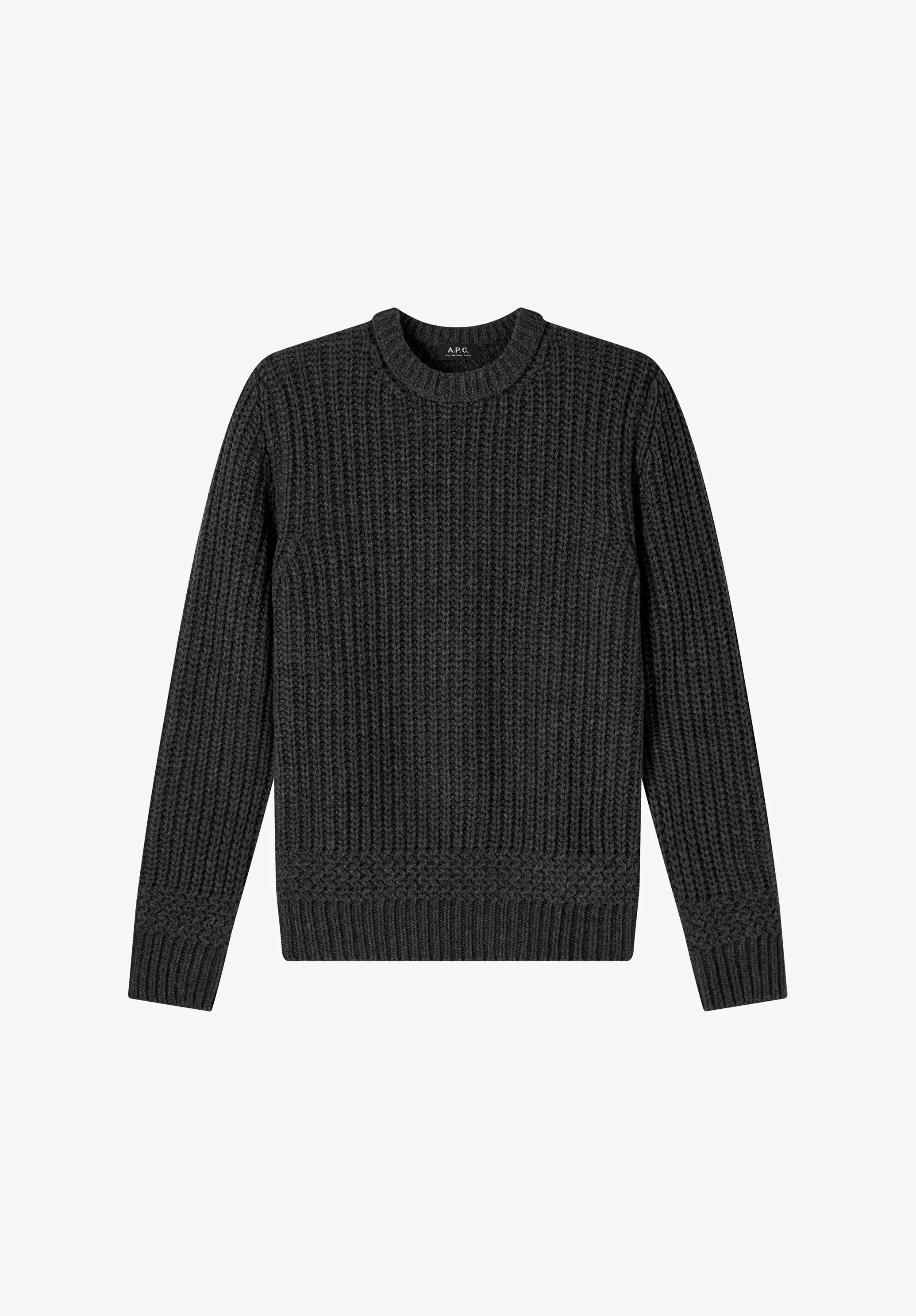 Ron Sweater - Charcoal gray sweater in recycled wool sold by A.P.C.