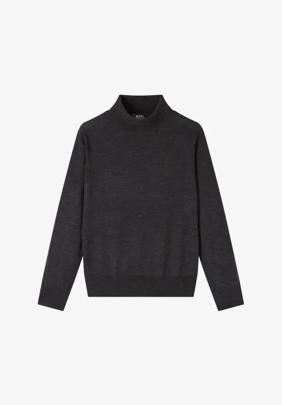 Anne Turtleneck - Charcoal gray wool turtleneck made by A.P.C.