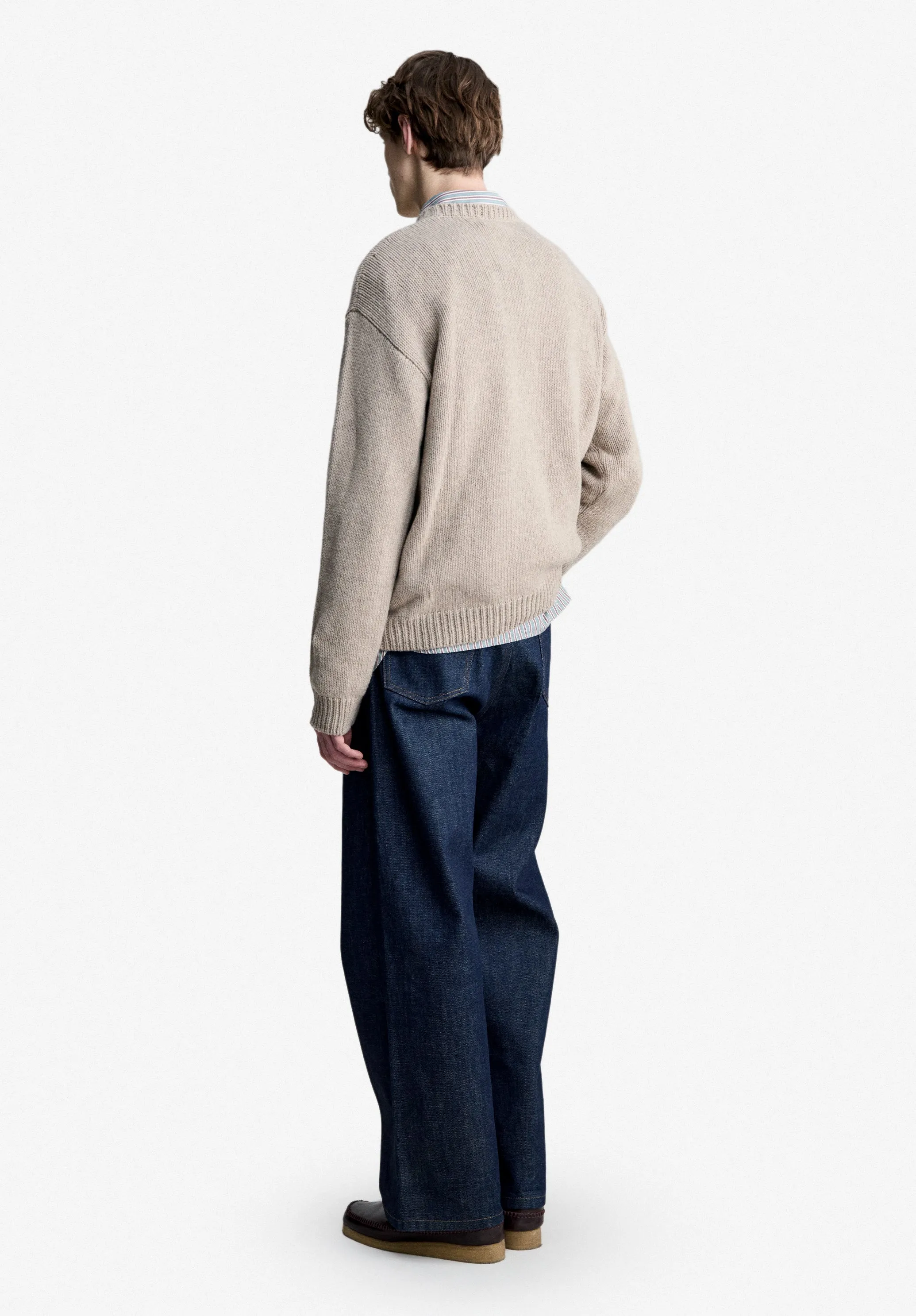 George Sweater - Taupe sweater with tone-on-tone A.P.C. logo sold by A.P.C. product image thumbnail 3