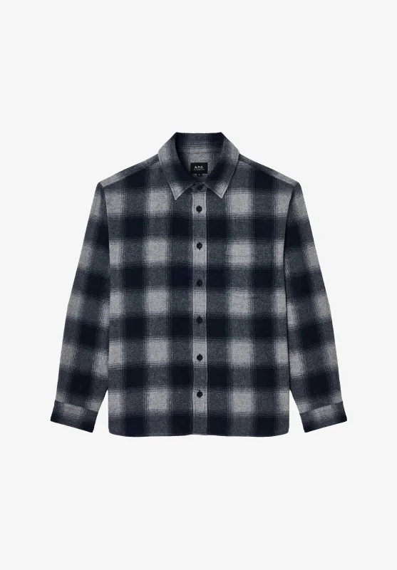 Malaury Overshirt - Light gray checked overshirt made by A.P.C.