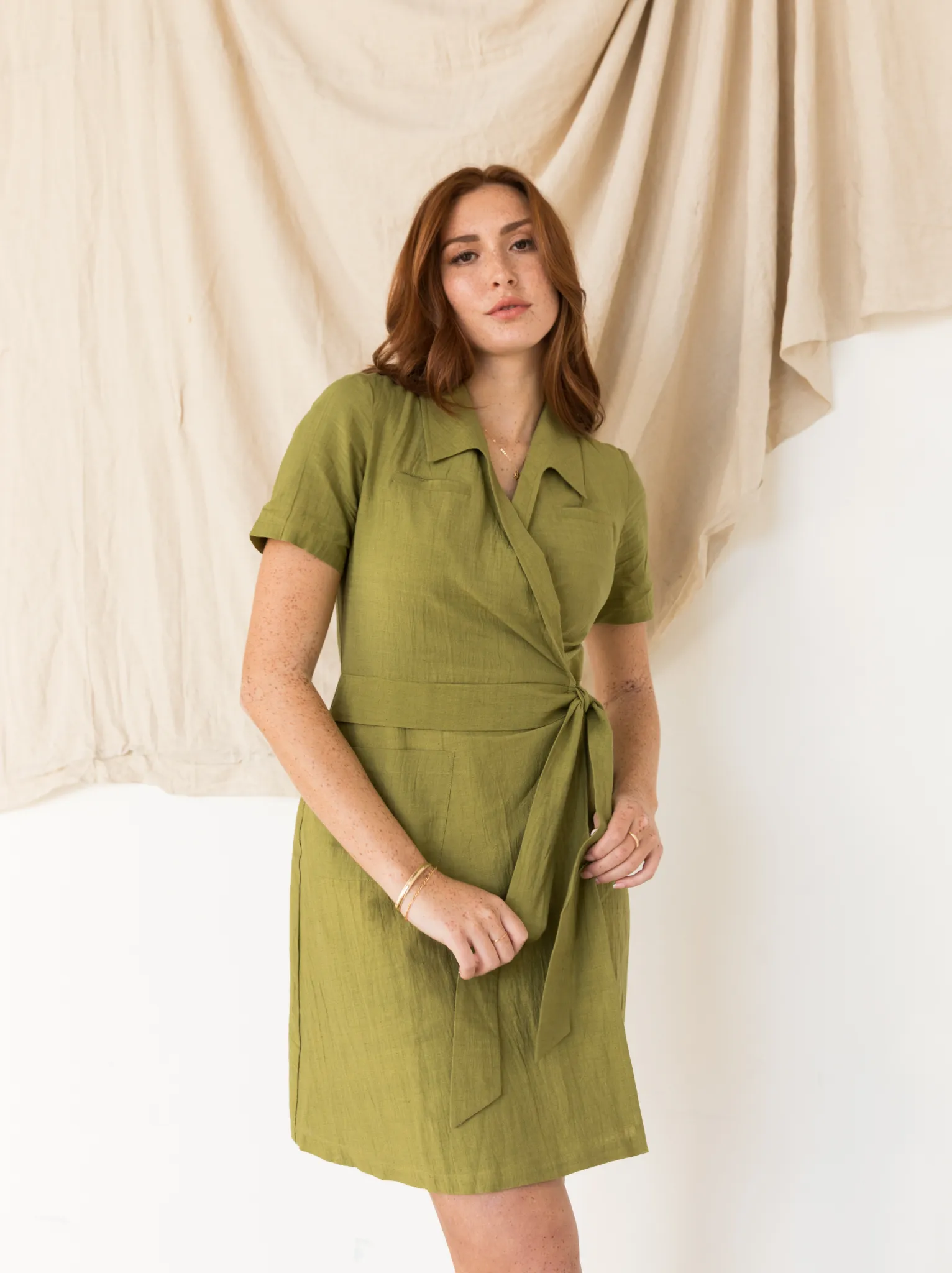 Amy Mini Wrap Dress sold by Able