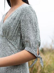 Simone Tie-Sleeve Midi Dress sold by Able