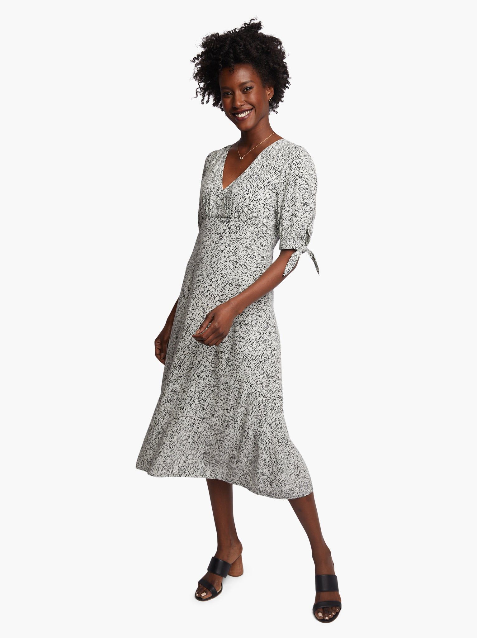 Simone Tie-Sleeve Midi Dress sold by Able