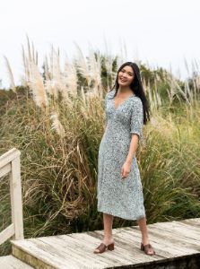 Simone Tie-Sleeve Midi Dress sold by Able