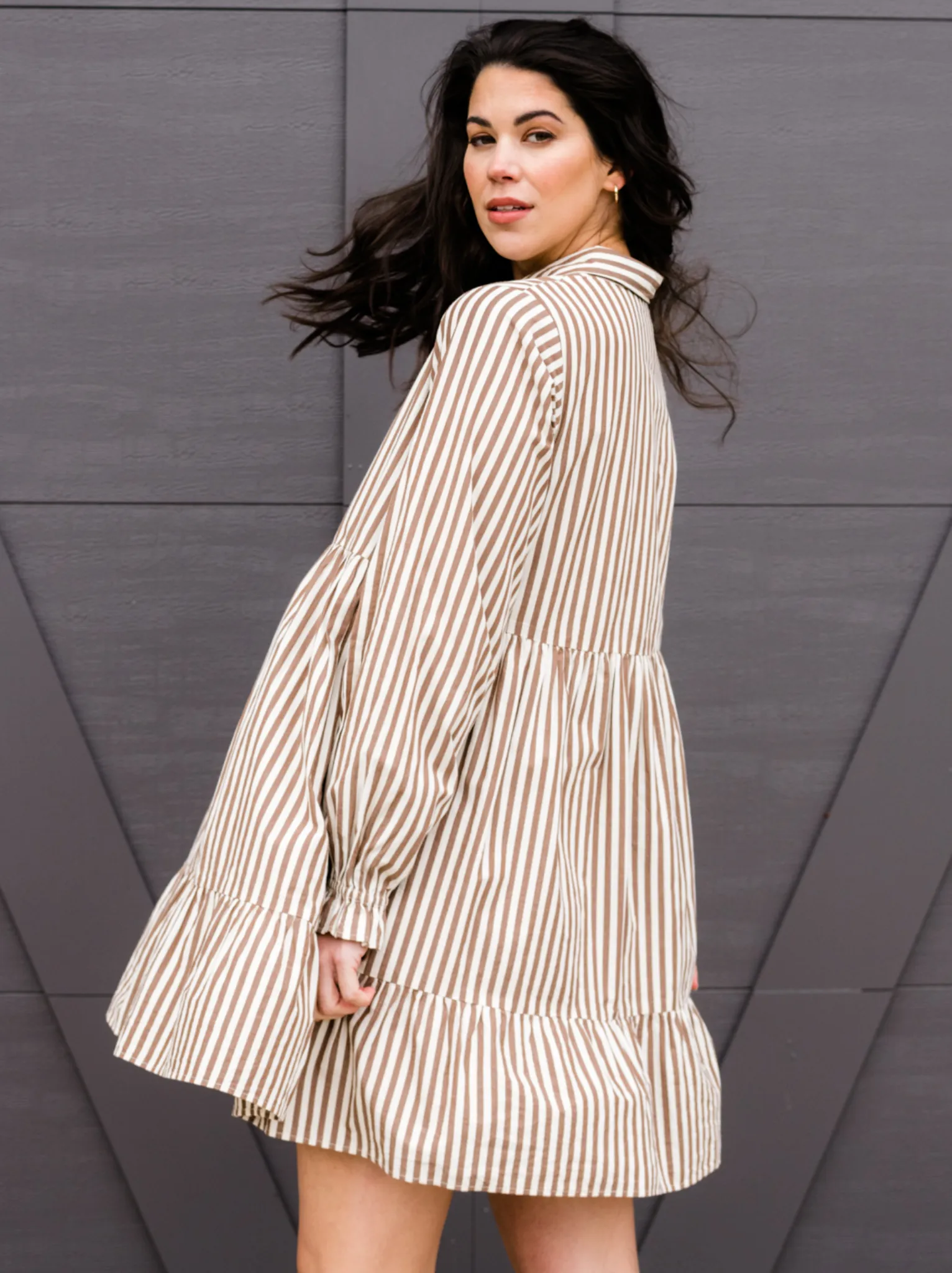 Aleesha Tiered Mini Shirtdress sold by Able product image thumbnail 2