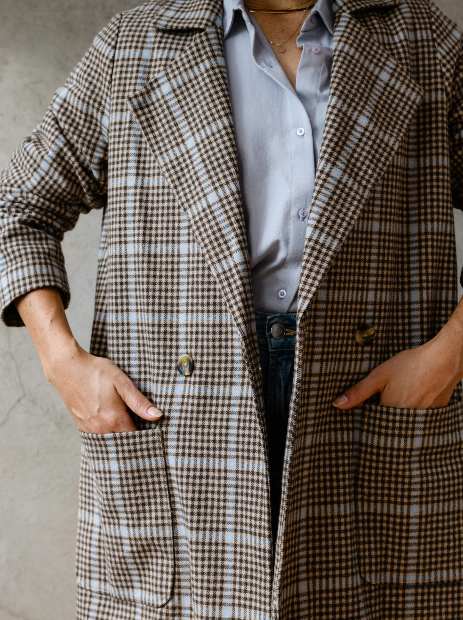 Marie Brushed Plaid Overcoat sold by Able product image thumbnail 2