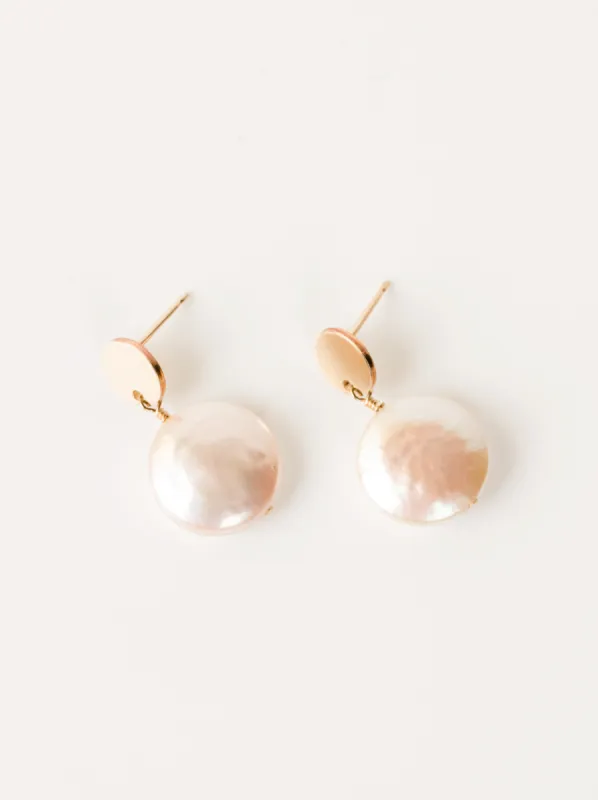 Coin Pearl Drop Earrings sold by Able