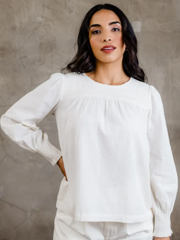 Lisa Smocked Peasant Top sold by Able