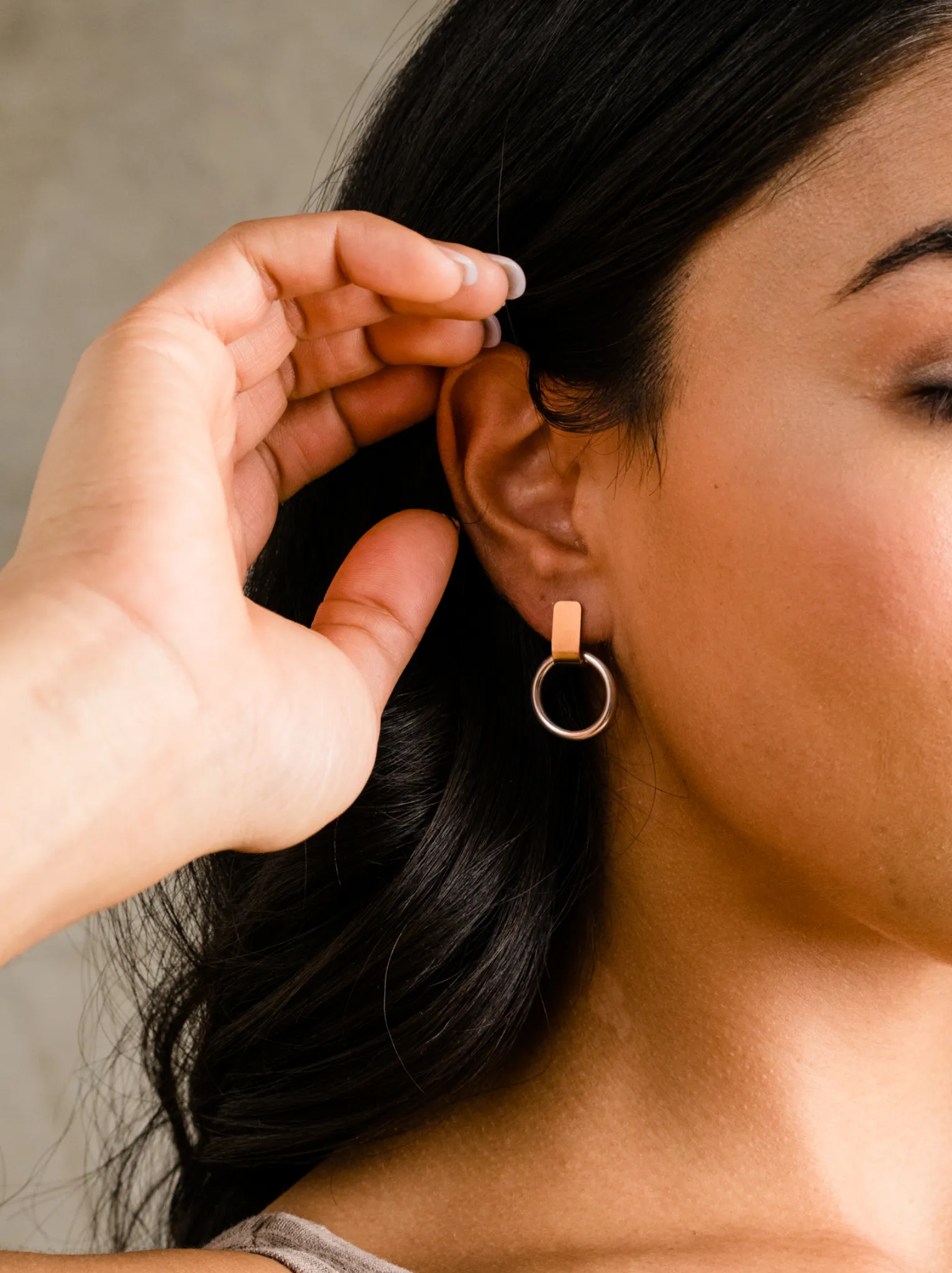 Fonda Two-Tone Drop Earrings sold by Able