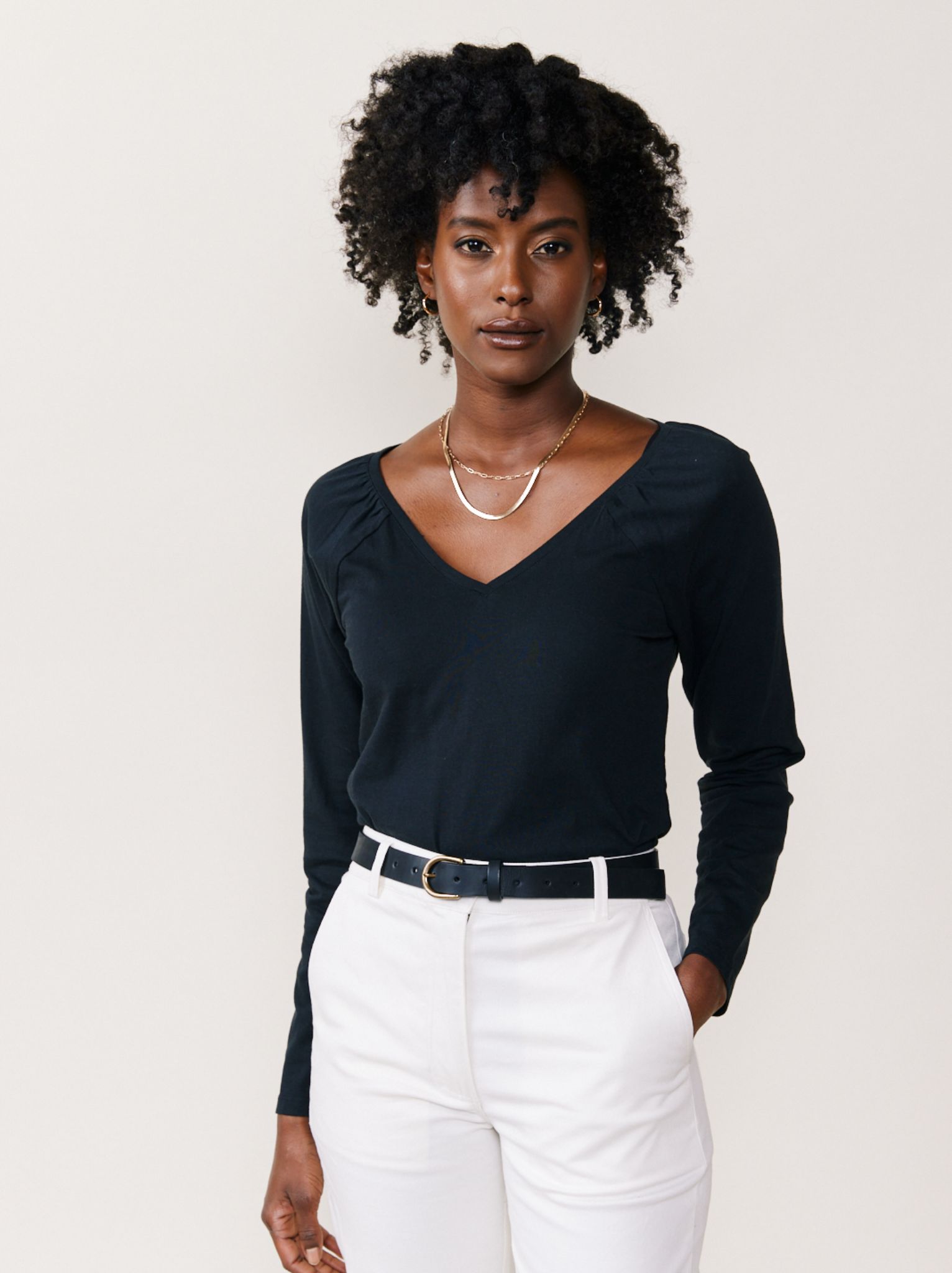 Marine Feminine Neck Tee sold by Able