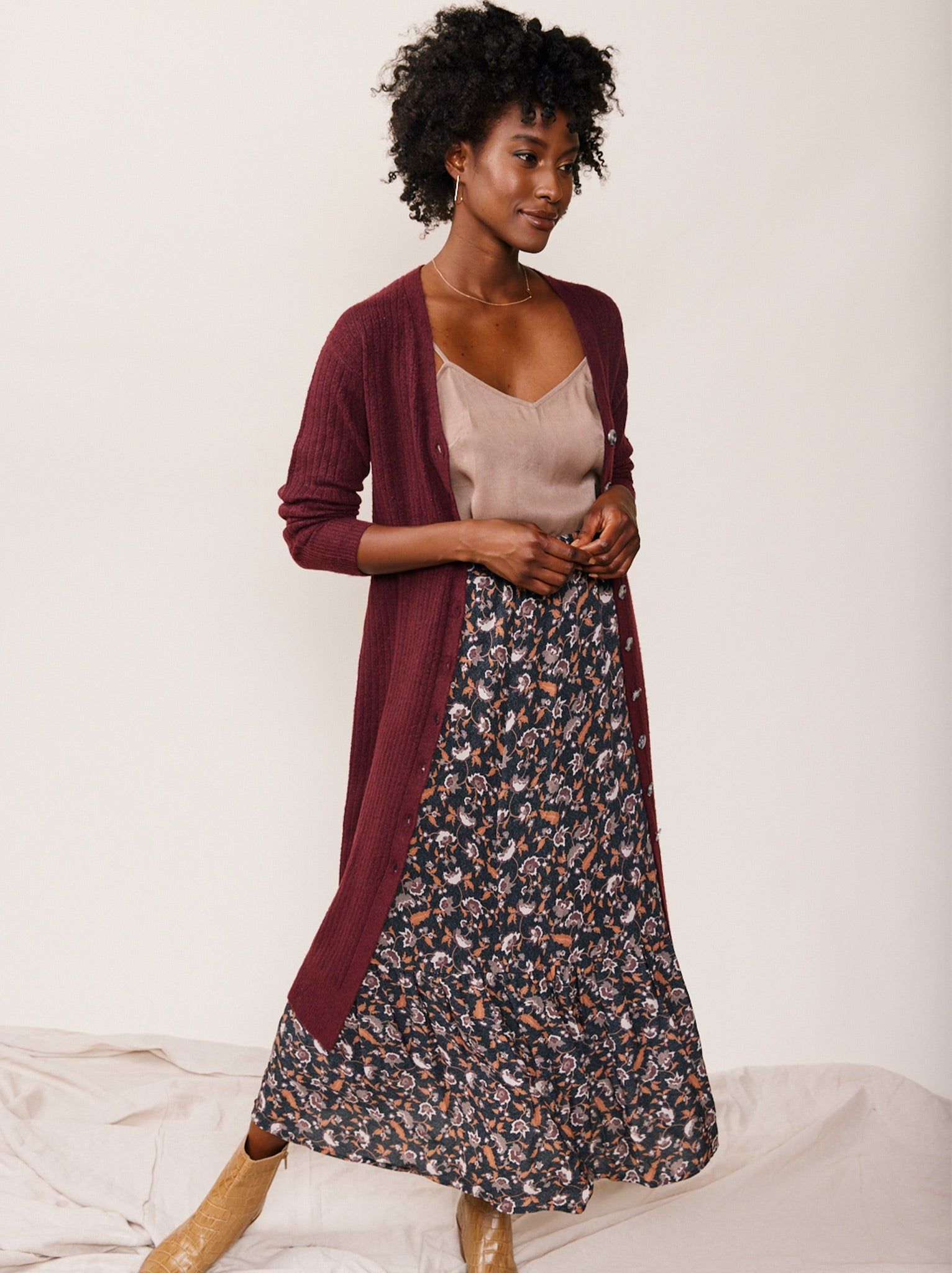 Catherine Flounce Maxi Skirt sold by Able