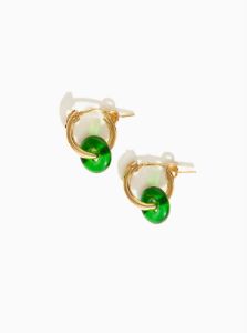 Glass Bead Huggie Hoops sold by Able