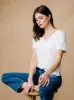 Meghan Drapey V-Neck Tee sold by Able