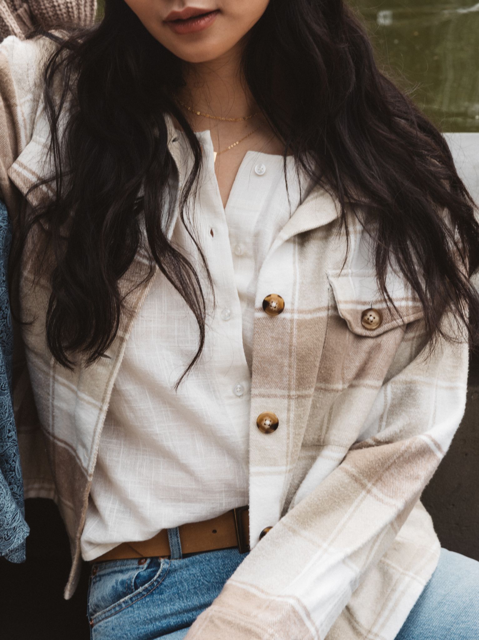 Gianna Brushed Plaid Jacket sold by Able