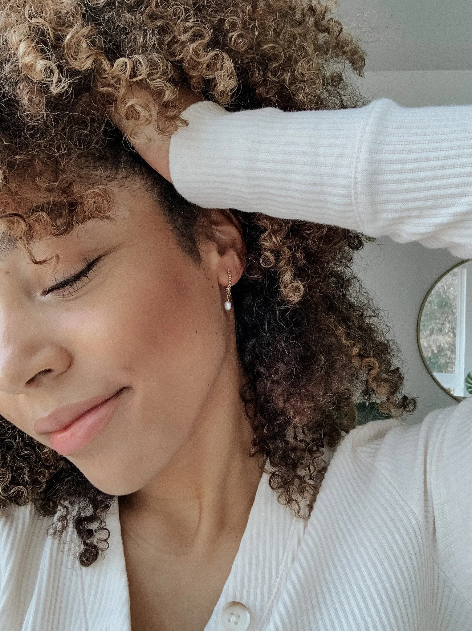 Pearl Drop Chain Earring sold by Able product image thumbnail 3