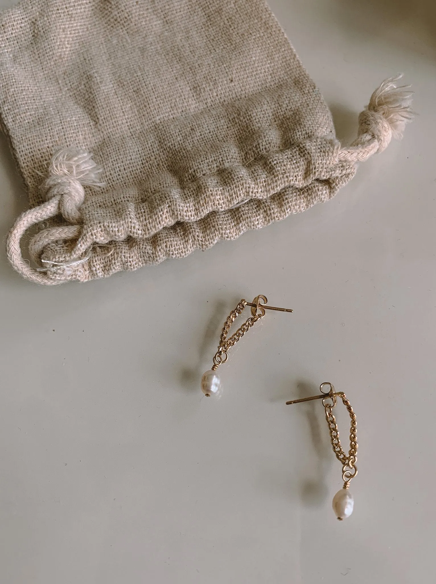 Pearl Drop Chain Earring sold by Able product image thumbnail 4