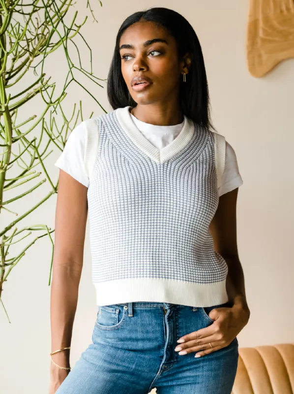 Liza V-Neck Sweater Vest sold by Able
