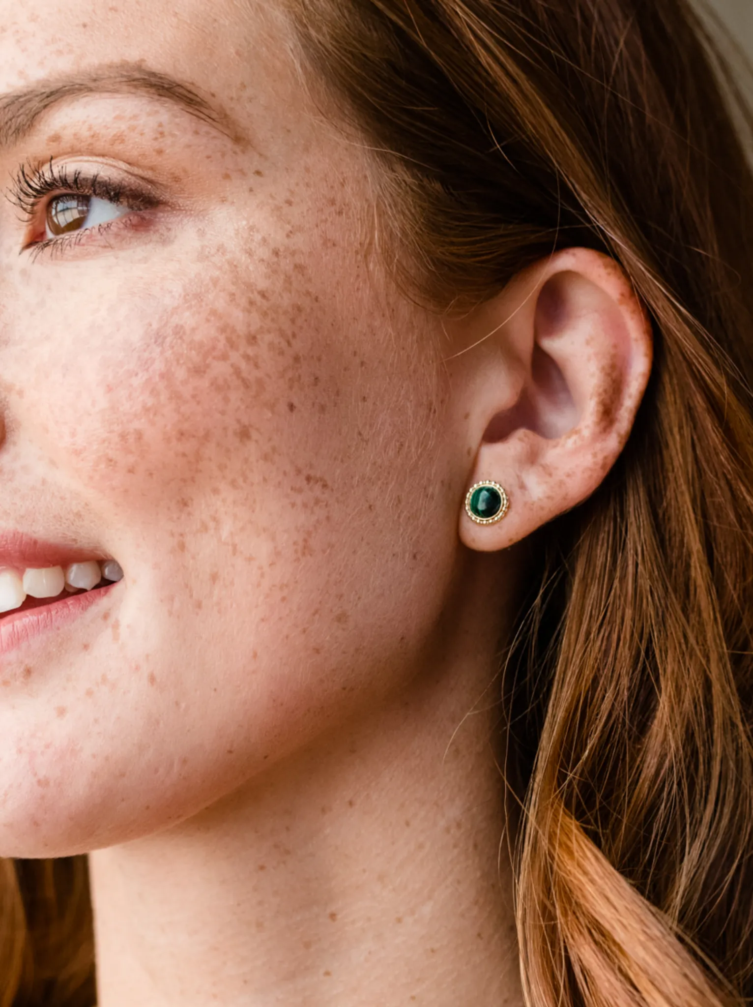 Malachite Halo Studs sold by Able