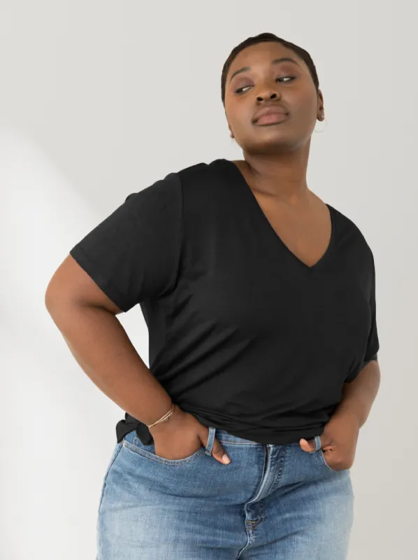 Meghan Drapey V-Neck Tee sold by Able