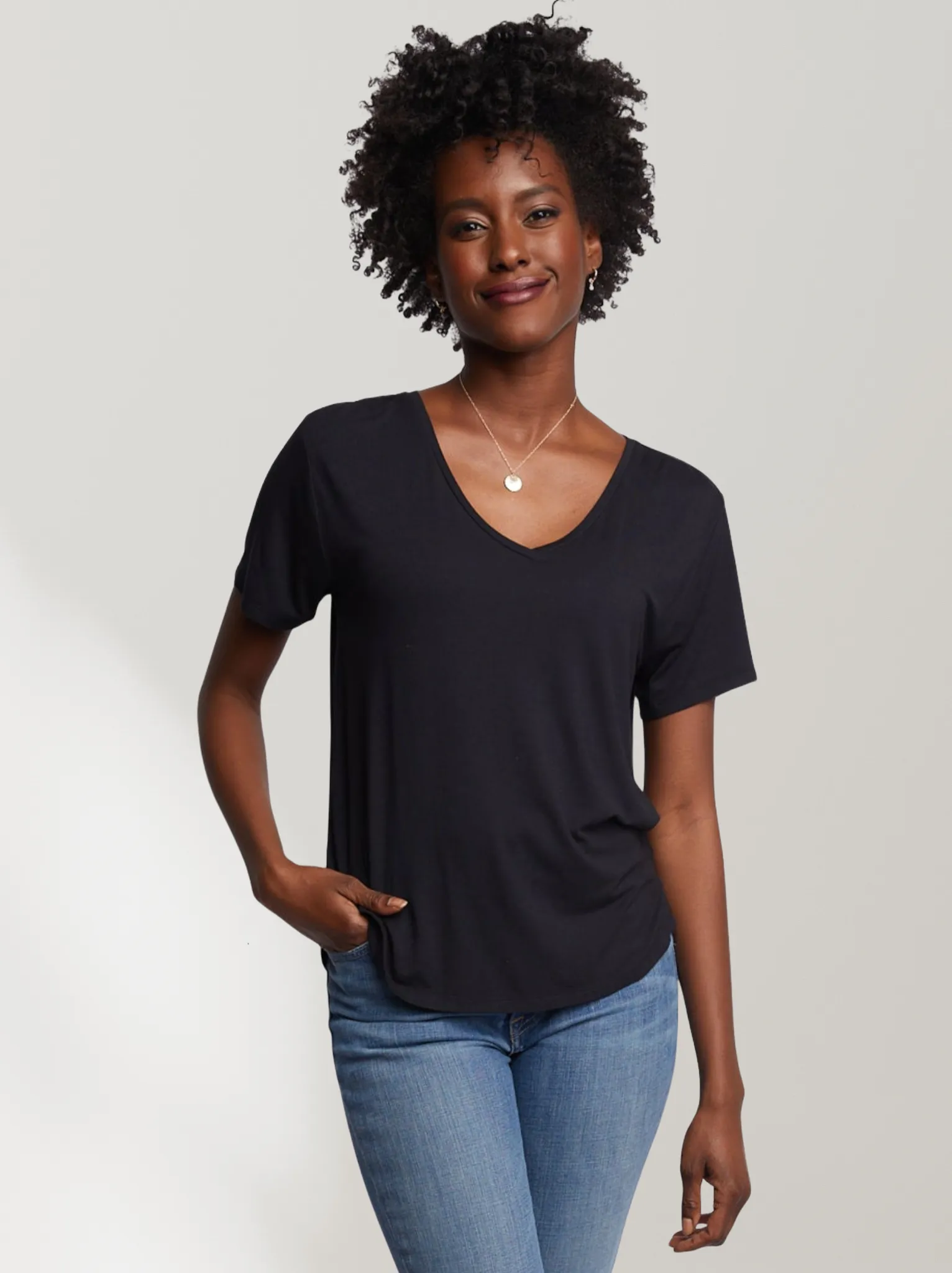 Meghan Drapey V-Neck Tee sold by Able product image thumbnail 2