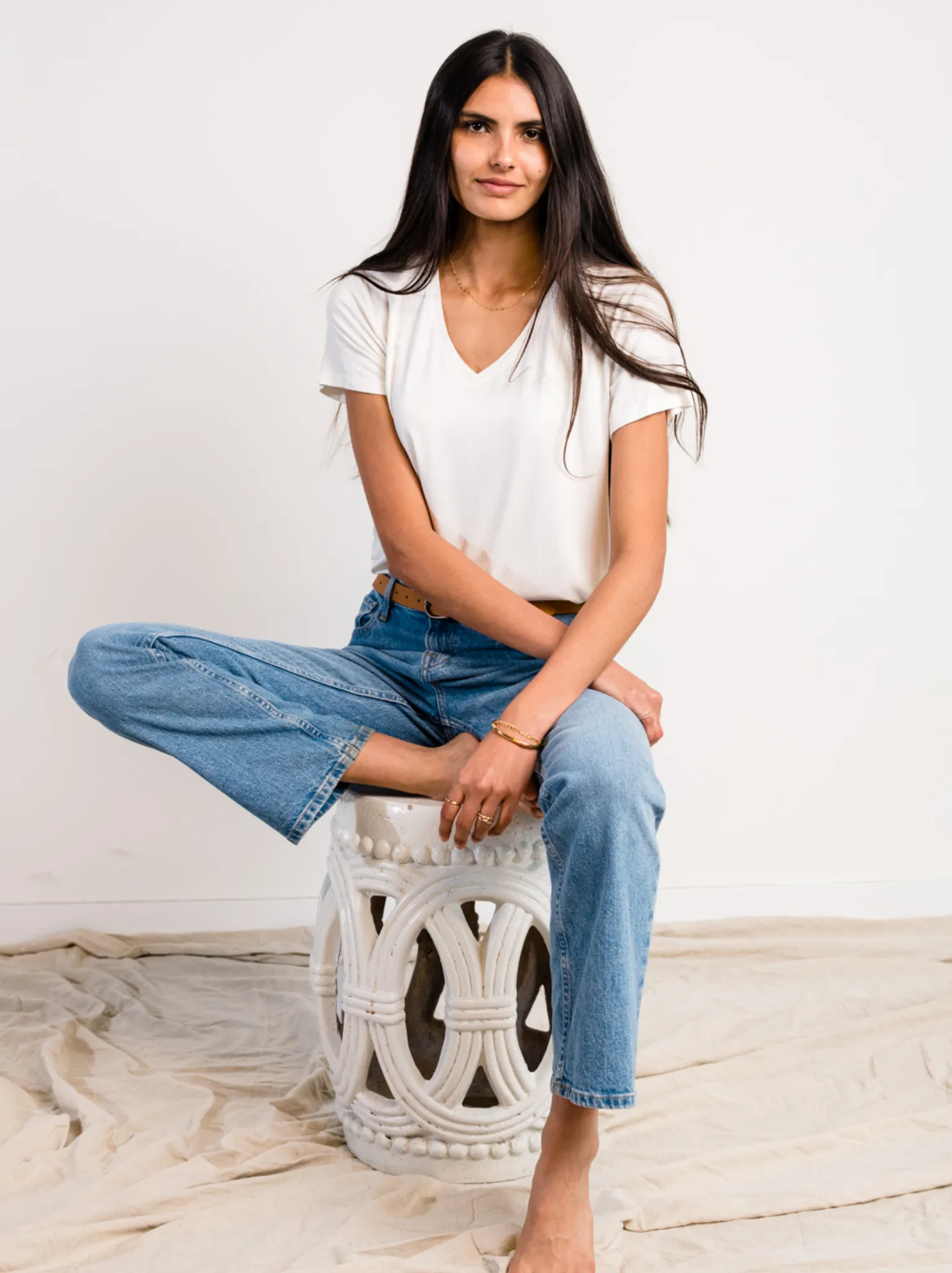 Meghan Drapey V-Neck Tee sold by Able product image thumbnail 5