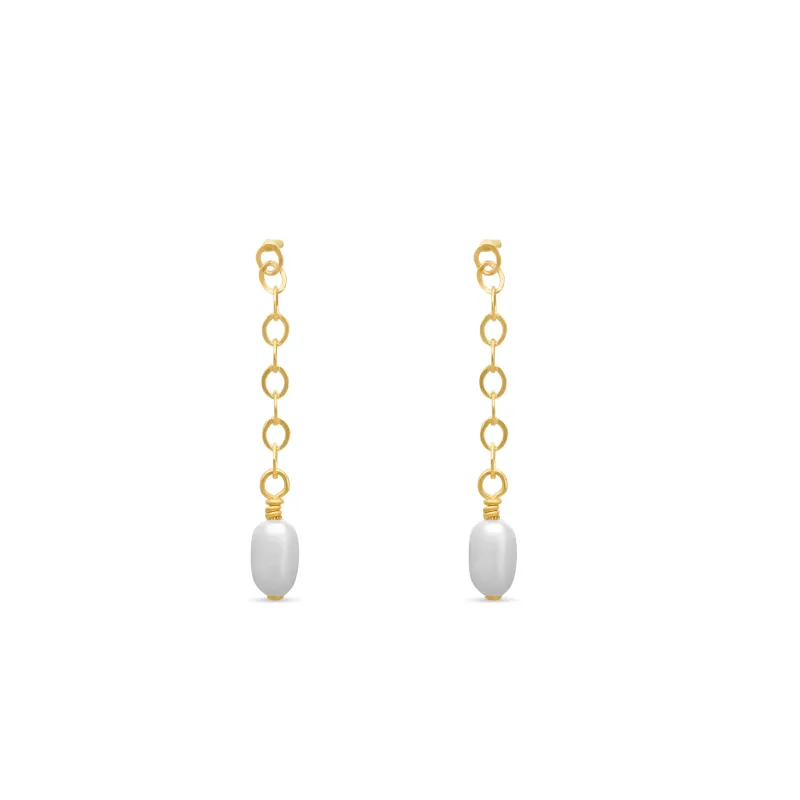 Lila Short Pearl Drop Earrings sold by Able