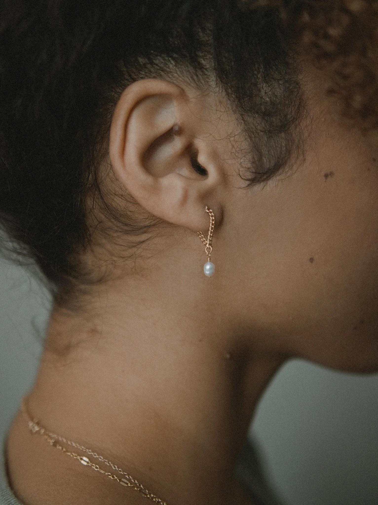 Pearl Drop Chain Earring sold by Able product image thumbnail 2