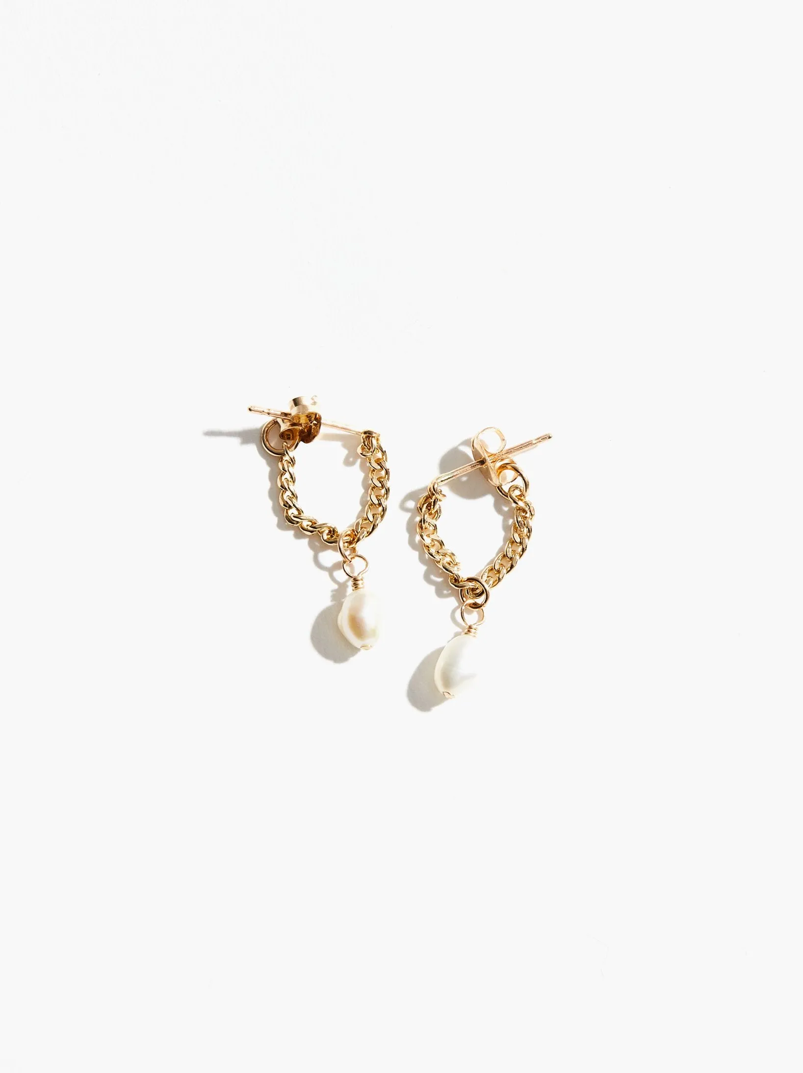 Pearl Drop Chain Earring sold by Able