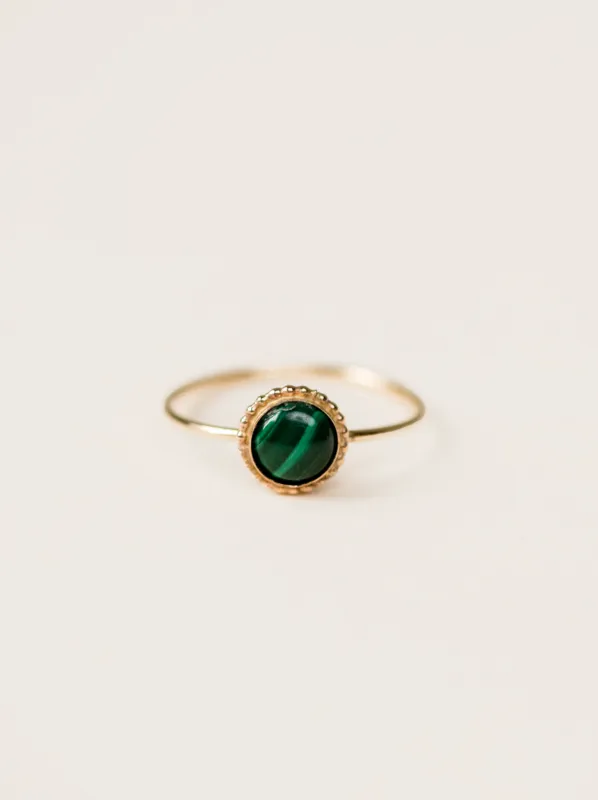 Malachite Halo Ring sold by Able