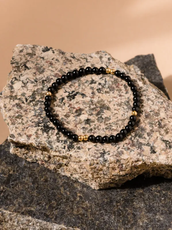Onyx Beaded Stacker Bracelet made by Able