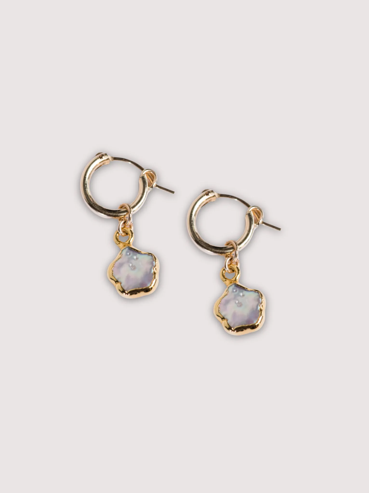 Pearl Flower Huggie Hoops sold by Able