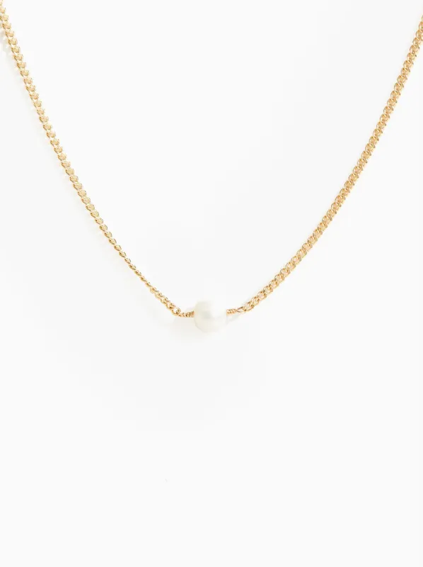 Pearl Curb Chain Necklace made by Able