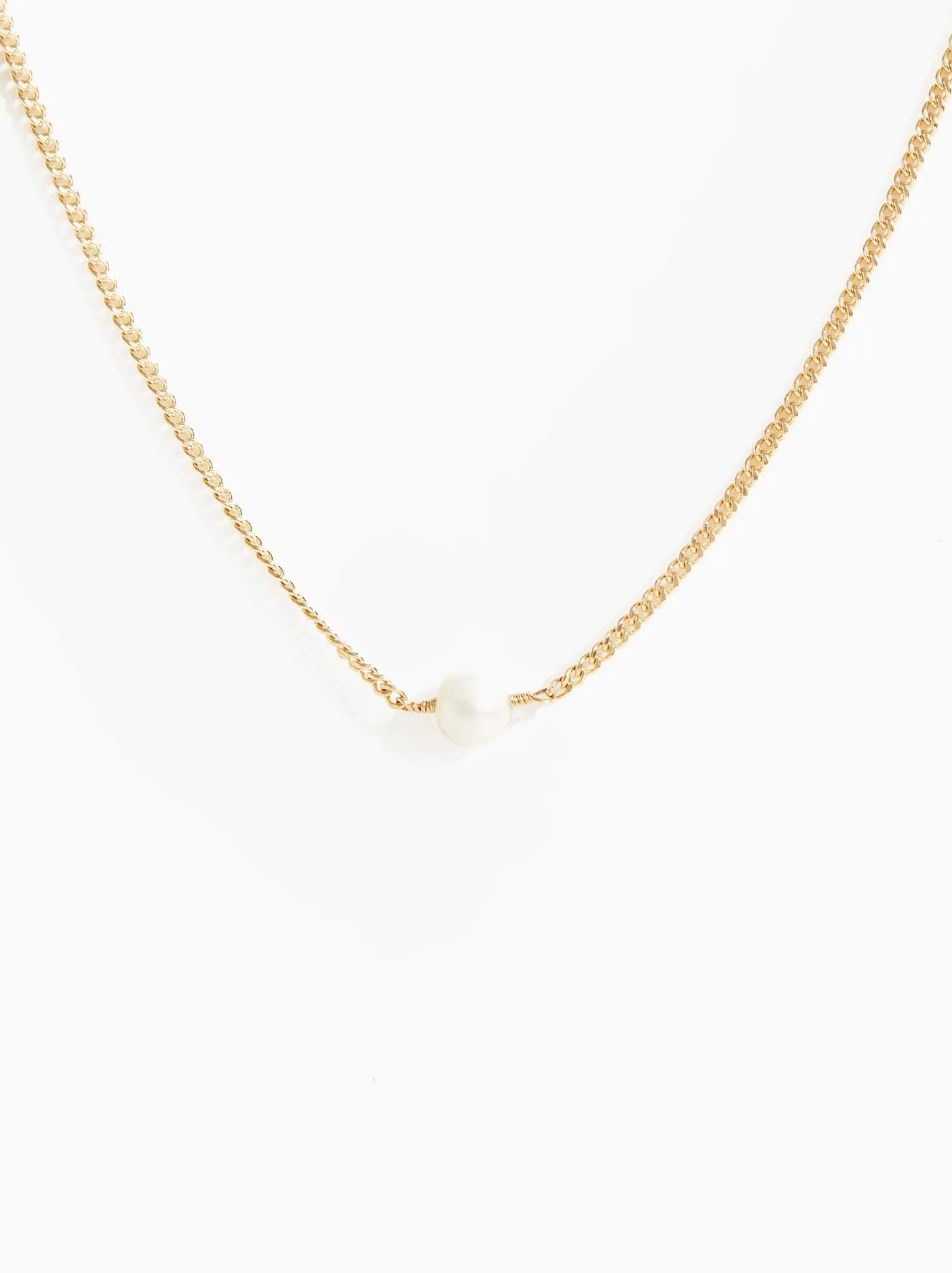 Pearl Curb Chain Necklace sold by Able