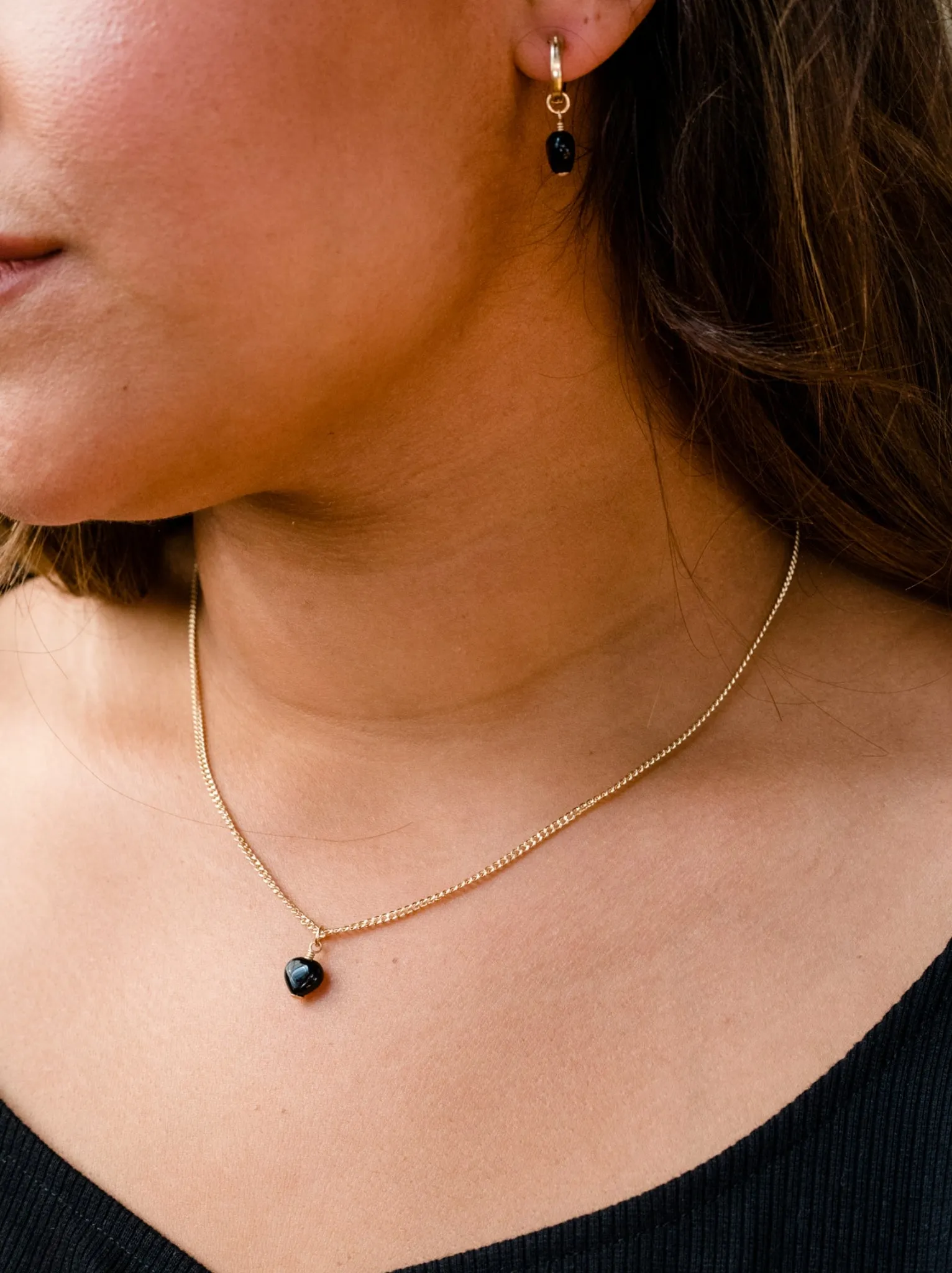 Onyx Heart Pendant Necklace sold by Able product image thumbnail 2