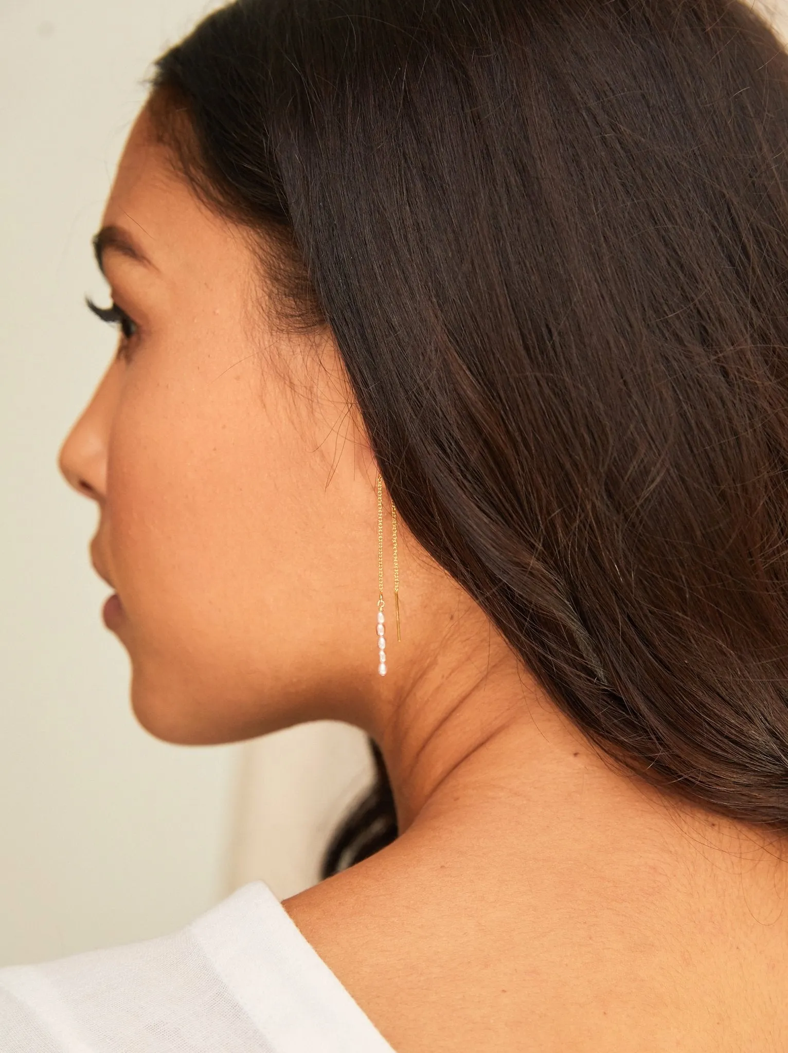 Pearl Dewdrop Threader Earrings sold by Able product image thumbnail 3