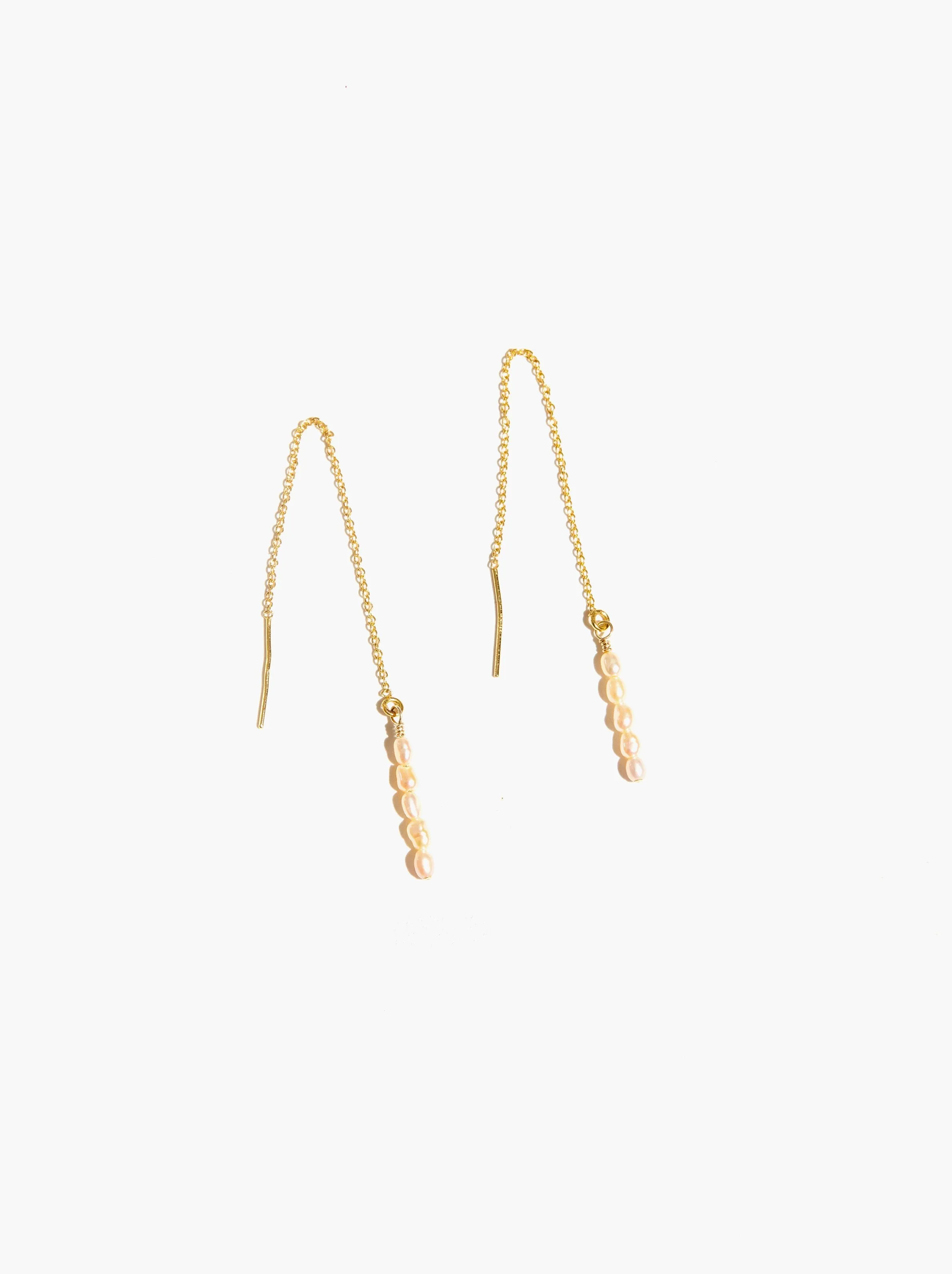 Pearl Dewdrop Threader Earrings sold by Able