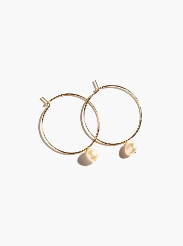 Pearl Adornment Hoop Earring sold by Able