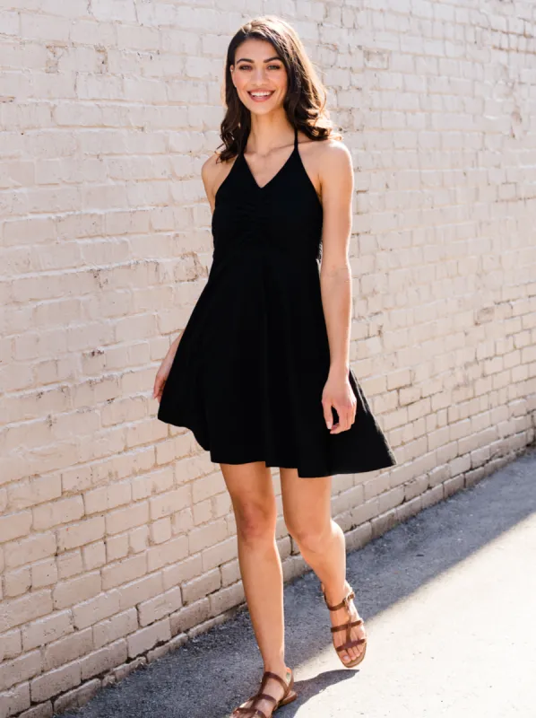 Elliana Ruched Halter Dress sold by Able