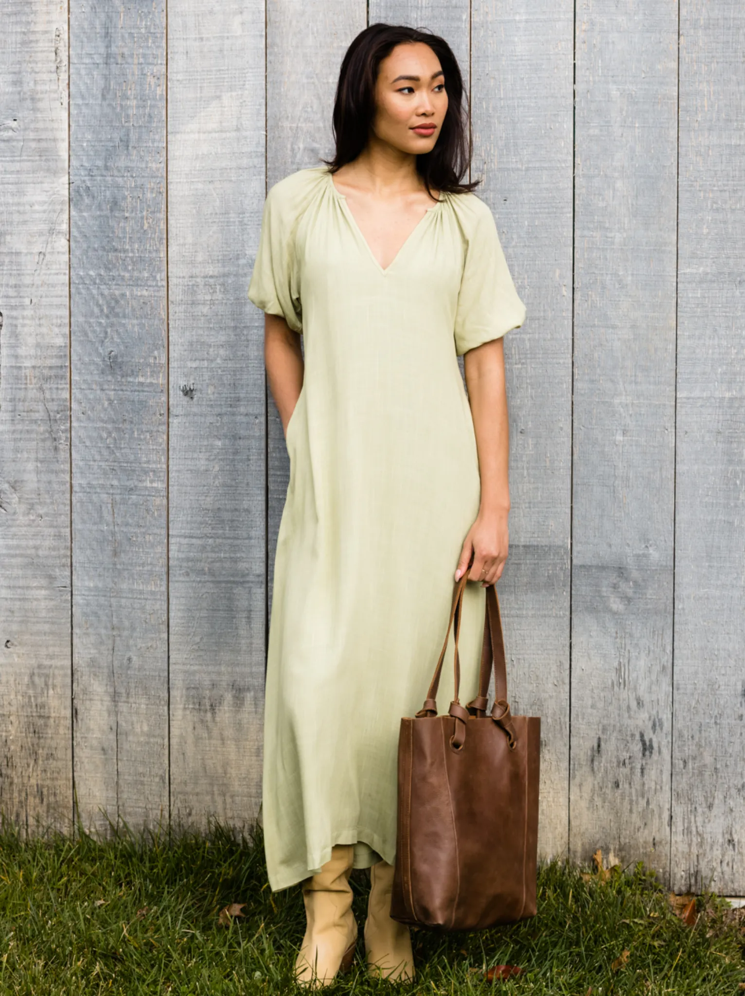 Amari Puff Sleeve Maxi Dress sold by Able