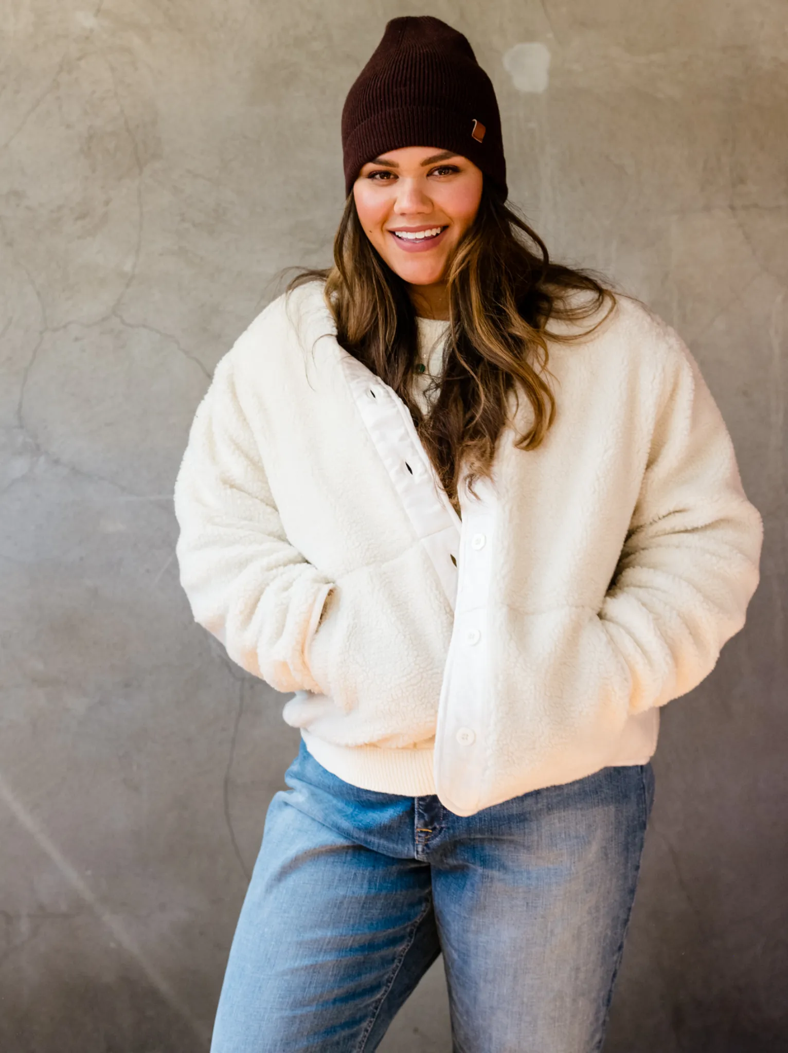 Enola Cozy Sherpa Jacket sold by Able