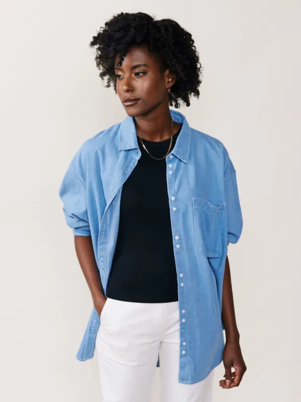 Crystal Oversized Denim Shirt sold by Able