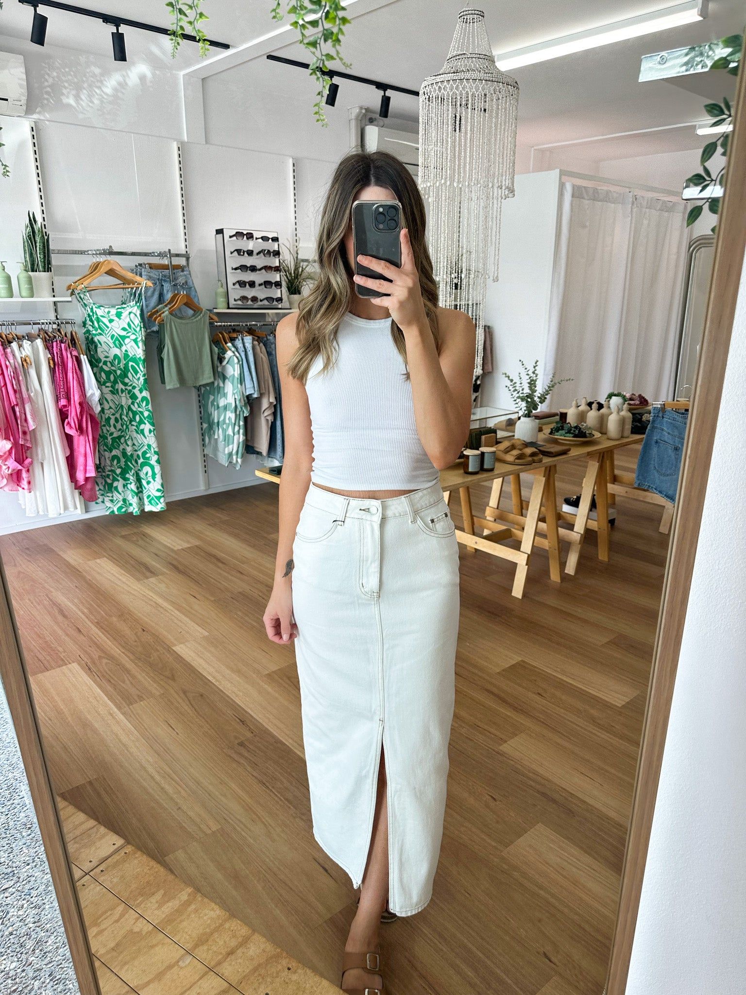 Bodie Denim Skirt White sold by About A Girl product image thumbnail 4