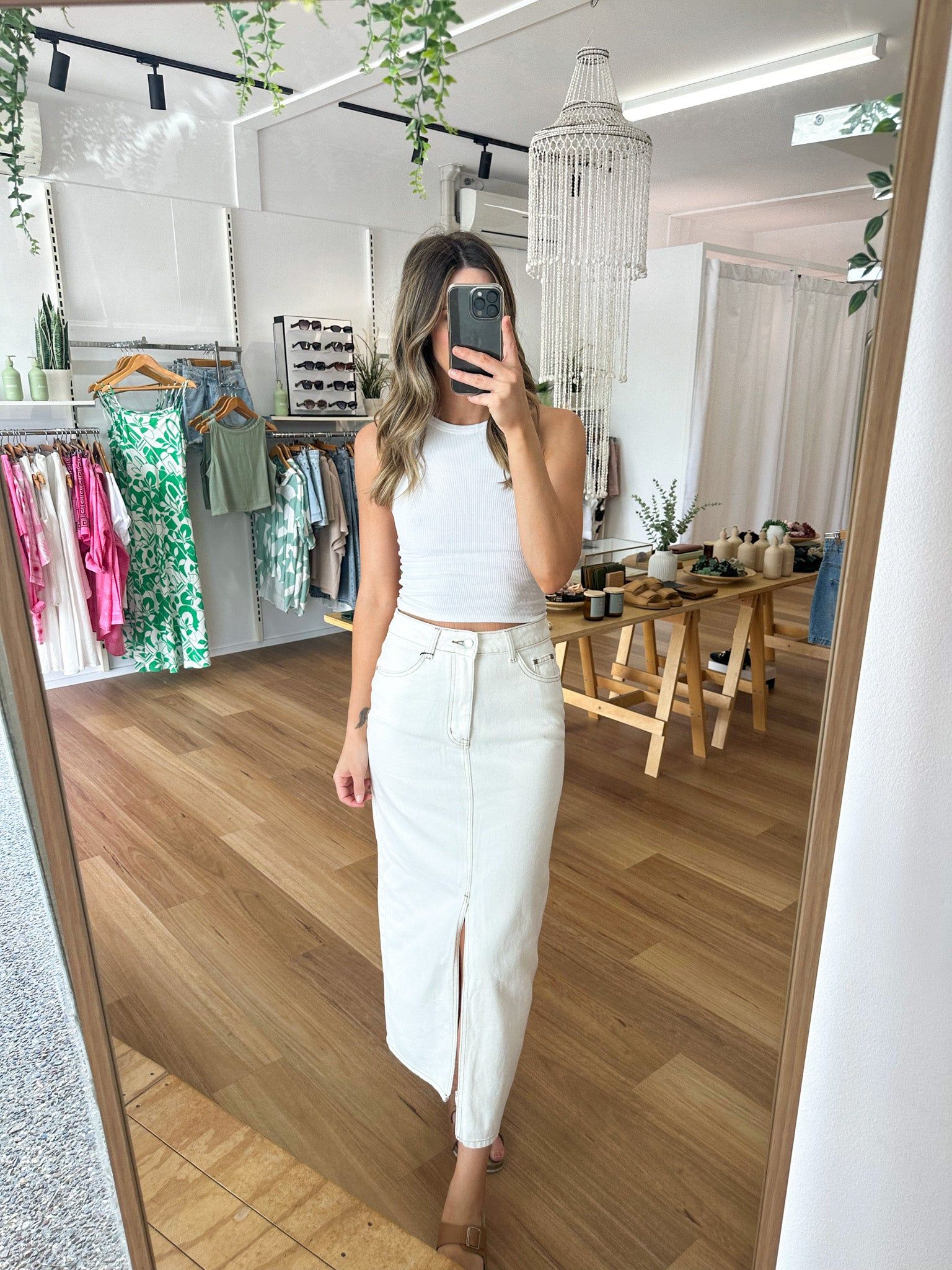 Bodie Denim Skirt White sold by About A Girl product image thumbnail 3